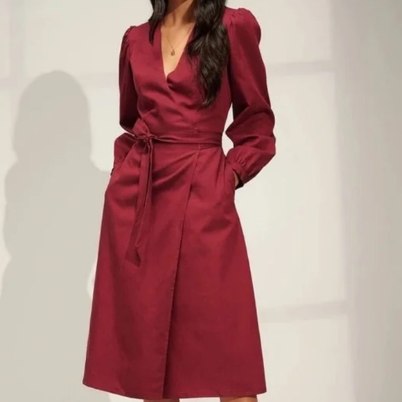 emma knudsen Dresses & Skirts - NWOT Emma Knudsen Reece Long Sleeve Wrap Dress Size Small